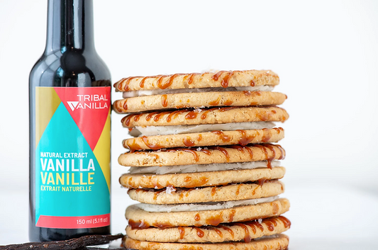 Vanilla Oatmeal Cookie Sandwiches with Vanilla Bean Buttercream and Salted Caramel